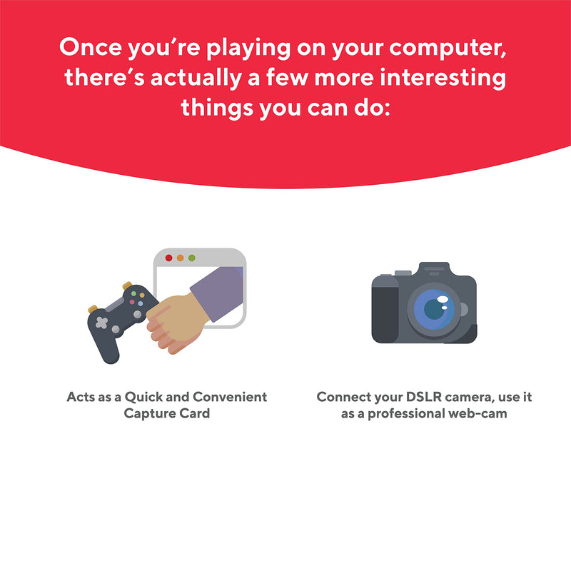 GENKI ShadowCast - Easily Connect and Play Game Consoles on the Laptop, Smallest Capture Card with Great Performance