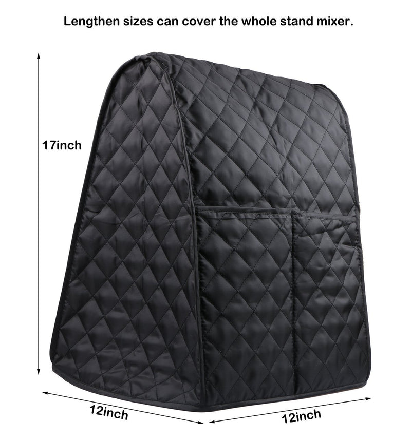 Evermarket Stand Mixer Dust Proof Cover with Pocket and Organizer Bag for Kitchenaid,Sunbeam,Cuisinart,Hamilton Mixer (Black) Black