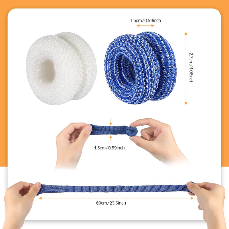 20 Pack First Aid Tublar Bandage Finger Roll Tubular Bandage Dressings Finger Bandage Tubular Finger Dressings Finger Cots Buddies Blue White Bandages for Finger Sprains and Swelling 15 x 600mm