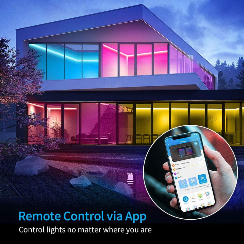 Govee Smart LED Strip Lights, 16.4ft WiFi LED Lights Work with Alexa and Google Assistant, Bright 5050 LEDs, 16 Million Colors with App Control and Music Sync for Home, Kitchen, TV, Party