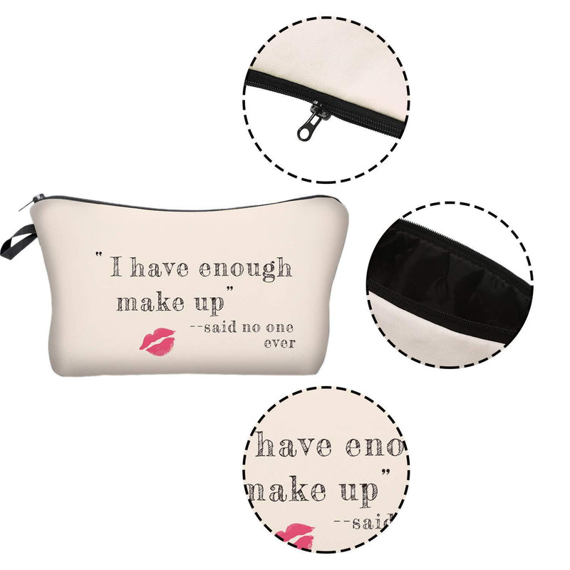 10 Pieces Letters Makeup Bags Cosmetic Pouch Travel Zipper Cosmetic Organizer Toiletry Bag Printing Pencil Bag for Women Girls Supplies Christmas Gift (Black and White Style) Black and White Style