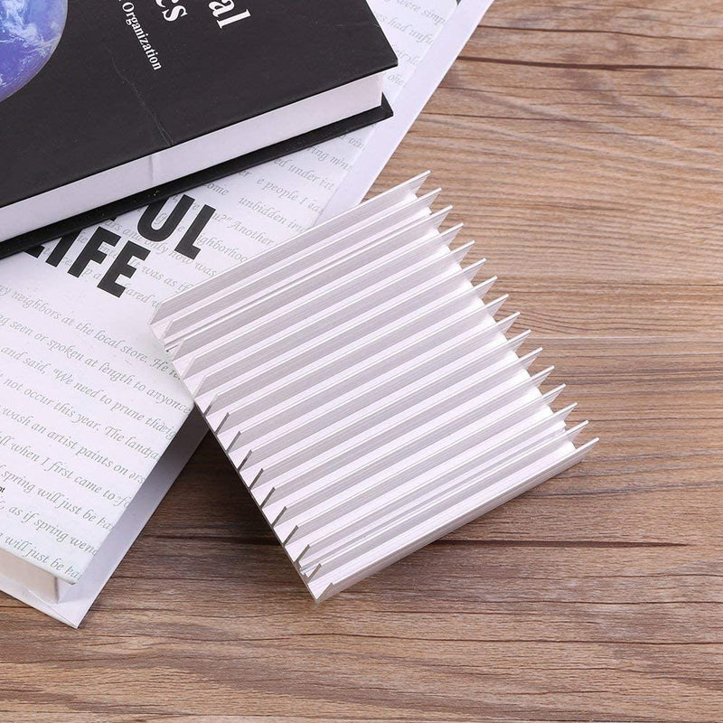 Aluminum heatsink, 100 * 100 * 18mm heatsink self-adhesive mini heatsink 1 piece heatsink good thermal conductivity heatsink cooling fin CPU cooler PC cooler