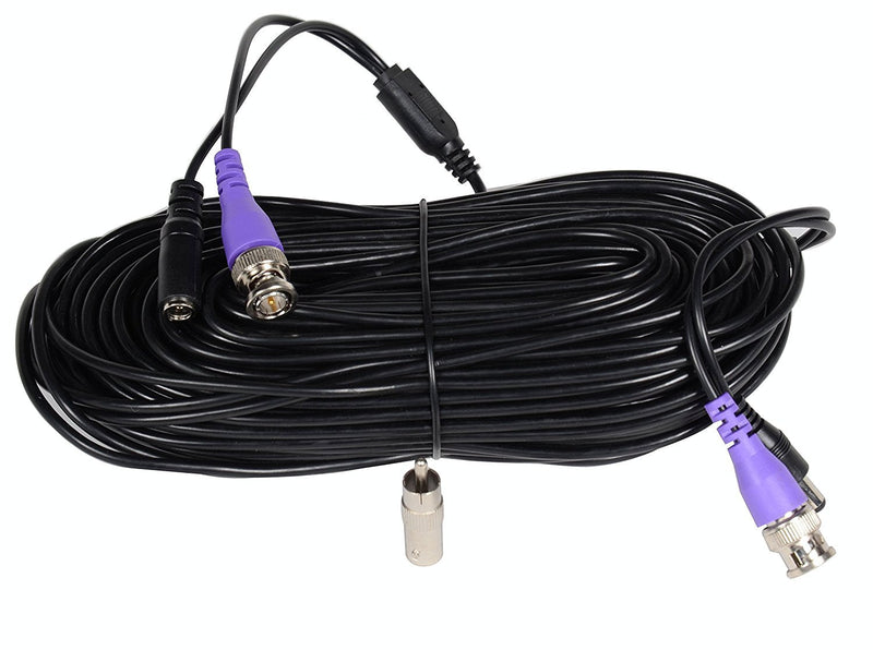 VideoSecu 100ft HD Pre-made All-in-One Video Security Camera Cable Power Extension Wire Cord with BNC RCA Connectors for 720P 960P 960H CCTV Surveillance DVR System A1E