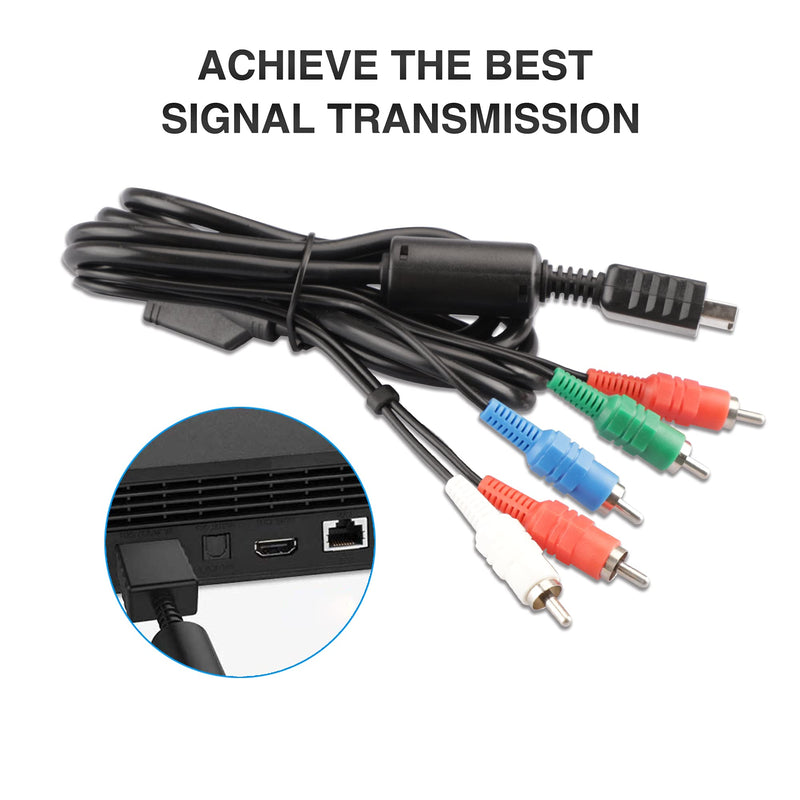 6Ft Component HD AV Cable for PS2/PS3/PS3 Slim, HDTV-EDTV (High Definition 480p) Compatible with PS2/PS3/PS3 Slim 5-Wire