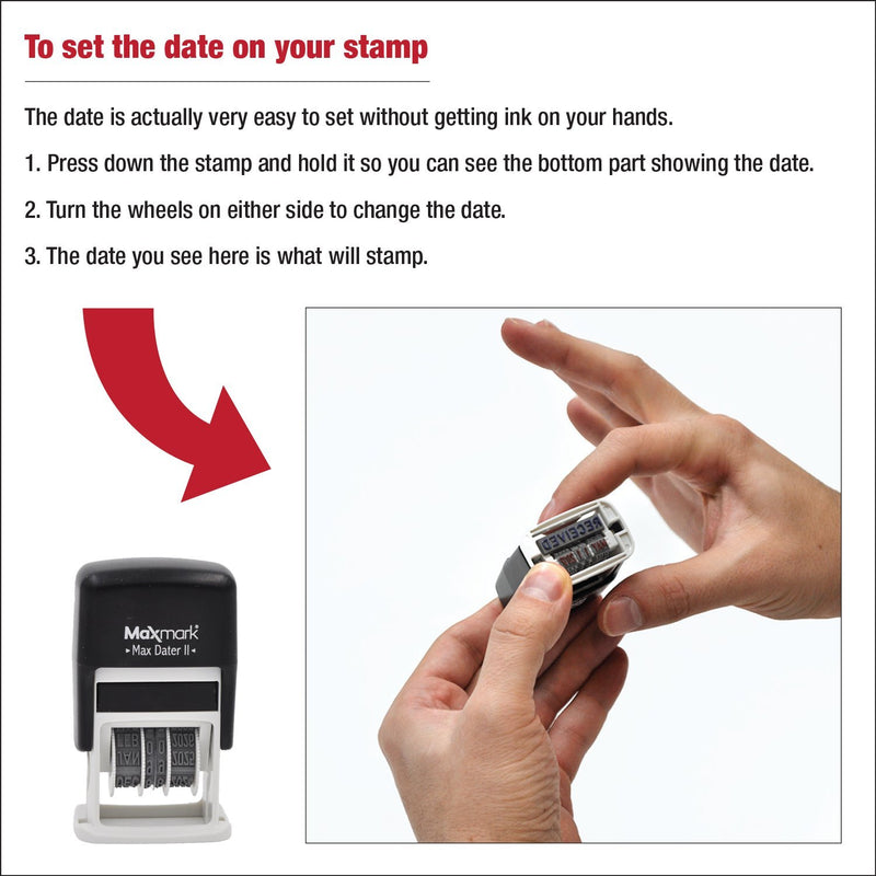 Cosco 2000 Plus Self-Inking Rubber Date Office Stamp with DEPOSITED Phrase & Date - Black Ink (Micro-Dater 160), 12-Year Band