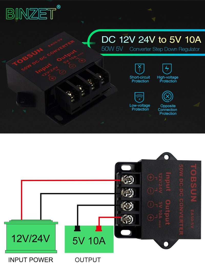 SUPERNIGHT DC to DC Converter Step Down Regulator Regulated Power Supplies Transformer Converter (50) 50.0 Watt