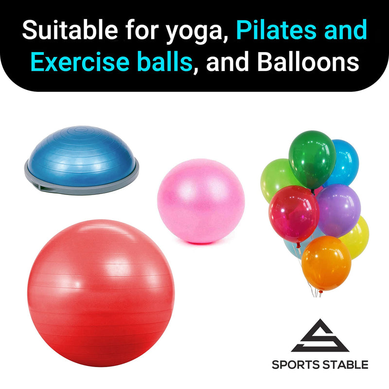 Sports Stable Exercise Ball Pump, Dual Inflation Manual Air Pump for Your Yoga and Pilates Ball, Pool Inflatables, and Party Balloons