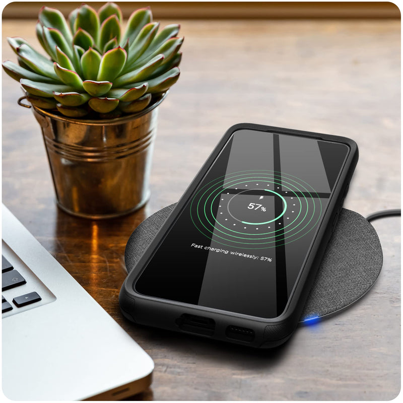 Encased Rebel Designed for Samsung Galaxy S22 Belt Clip Case, Protective Shockproof Case with Holster (Black)