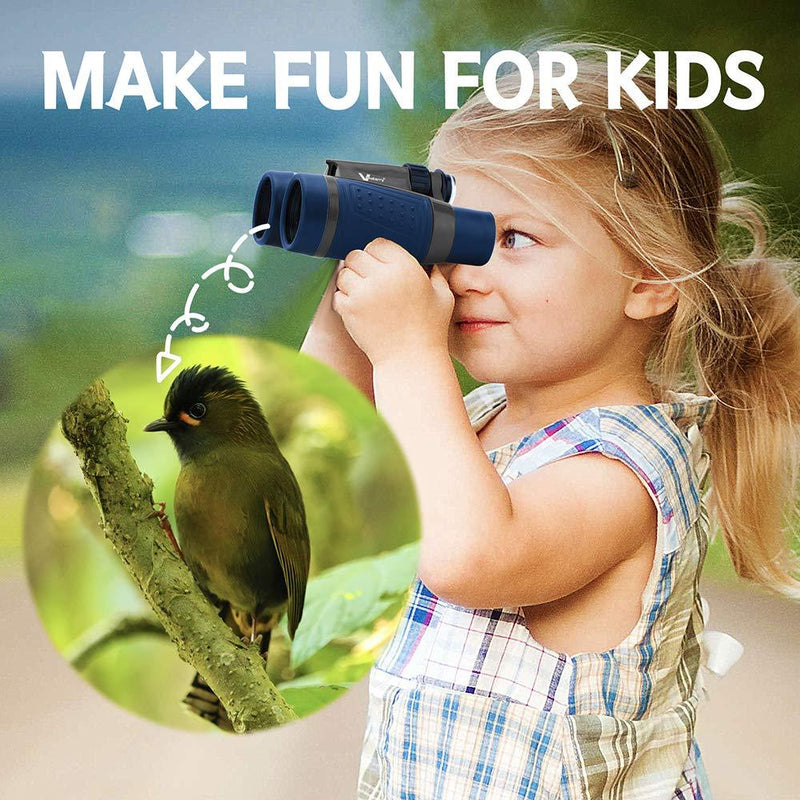 Vanstarry Compact Binoculars for Kids Bird Watching Hiking Camping Fishing Accessories Gear Essentials Best Toy Gifts for Boys Girls Children Toddler Waterproof 5X30 Optical Lens Including Compass Black