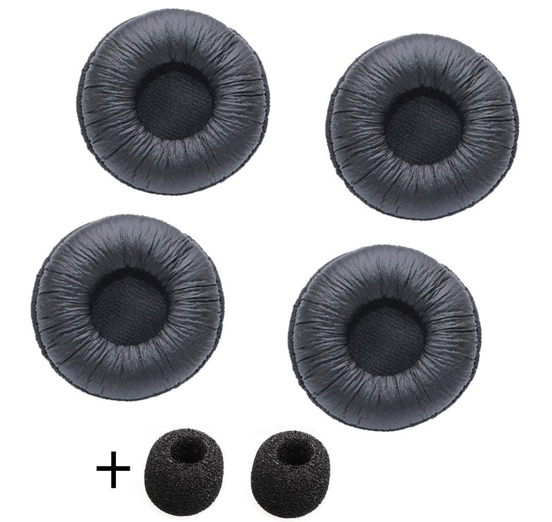 Bingle Ear Cushions Leatherette Spare Replacement for Plantronics Supra Plus Encore and Most Standard Size Office Telephone Headsets H251 H251N H261 H261N H351 H351N H361 H361N (4 Pack)(BEC-LTH4)