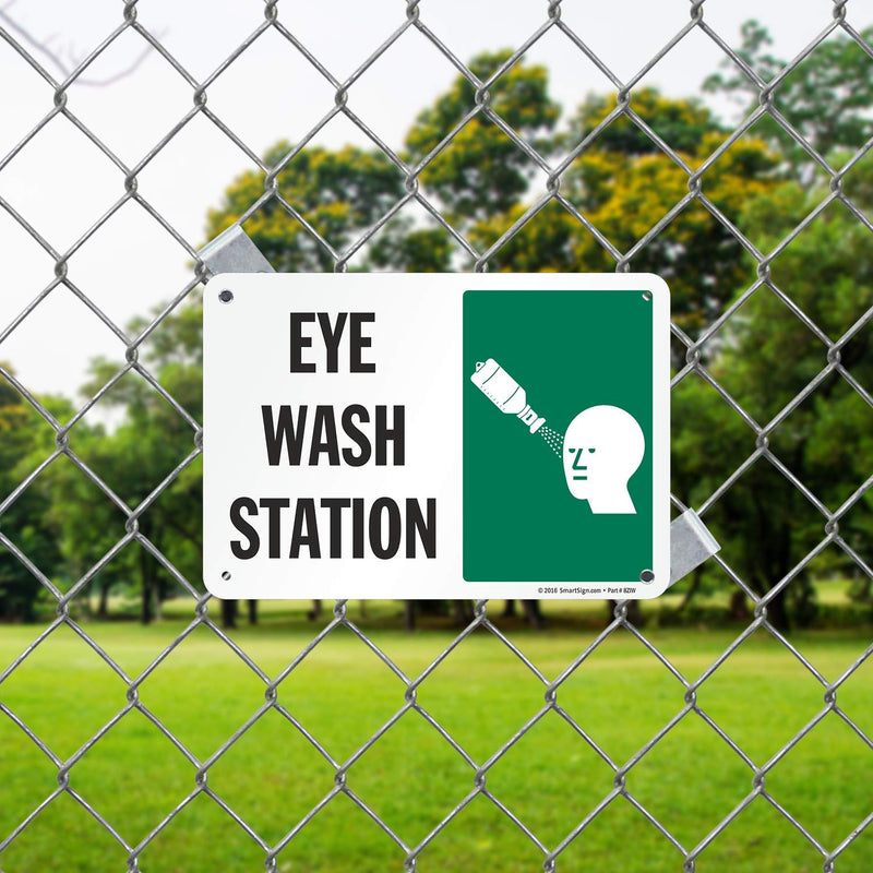 SmartSign S2-0584-PL-10 "Eye Wash Station" Sign | 7" x 10" Plastic 10" x 7" Plastic