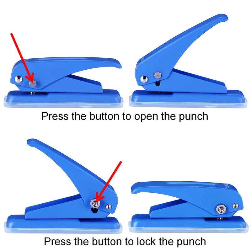 IMLIKE Metal Single Hole Punch: 1/4 Inch One Hole Small Puncher - Strong 1 Hole Paper Punch - Easy Punch 16 Sheets Paper - Can Punch 1/24 Inch PVC Card and Under 1/16 Inch Cardboard