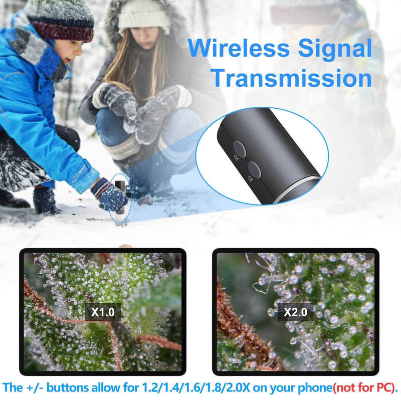 Ninyoon 4K WiFi Microscope for iPhone Android, 50 to 1000X USB Digital Microscope Wireless Super HD Endoscope Camera Compatible with All Mobile Phones iPad Android Tablet Windows Mac Grey
