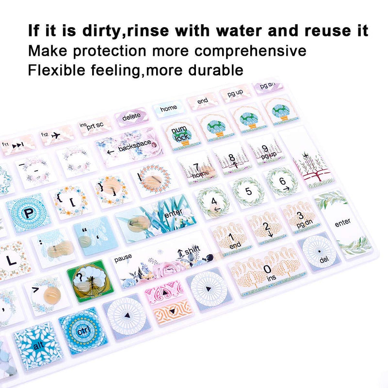 MMDW English Silicone Keyboard Cover for HP Envy x360 15.6''Series /2020 2019 Pavilion 15/Pavilion x360 15.6" Series/Envy 17 17.3" Series/Laptop 15t 17t 17-ca0011nr 17-by0040nr,Garland Z2-Garland