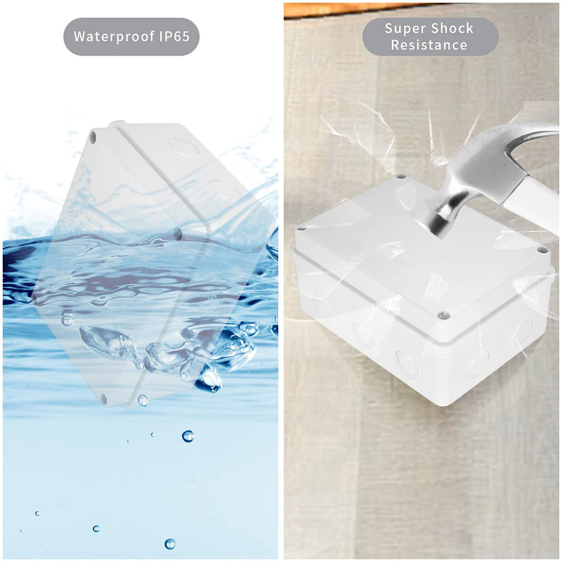 Aoyfuwell Junction box waterproof IP65, surface-mounted junction box, outdoor distribution box, electrical project boxes, ABS cable junction box for electrical junction box control - 150 x 110 x 70 mm