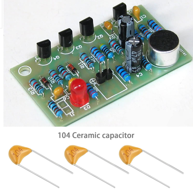 Create idea 200 Pieces 50V 100NF Ceramic Capacitor Multilayer Monolithic Ceramic Capacitor Electronic Accessories for Computer Phone Electronic Product Yellow