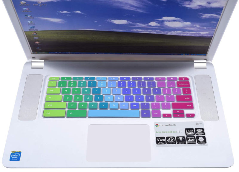 Keyboard Cover Skin Compatible Acer Chromebook R 11 CB5-132T CB3-131, Acer Chromebook R 13 CB5-312T,Acer Premium R11, Acer Chromebook 14 CB3-431 CP5-471,Acer Chromebook 15 CB3-531 CB5-571 C910,Rainbow Rainbow