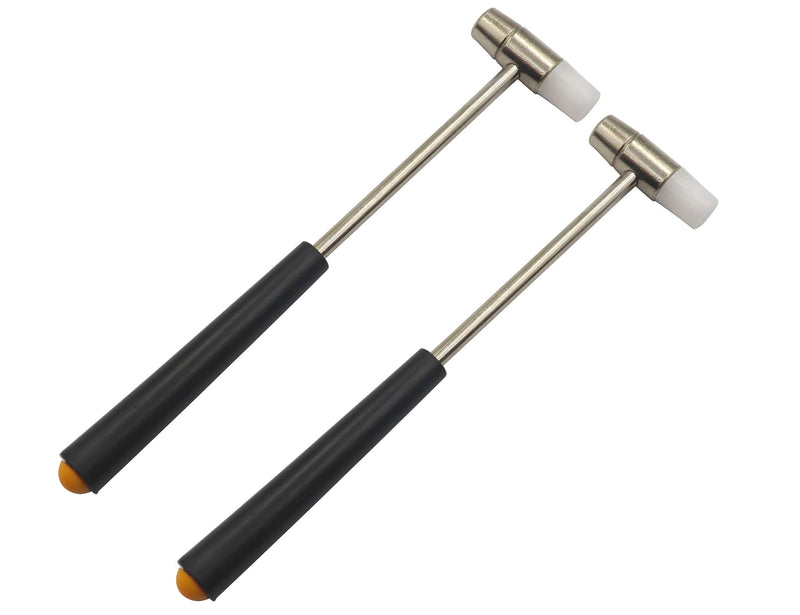 LBY 2-Pack Jewelers Dual Head Hammer, 11mm(.43'') Small Metal Hammer Black Handle Small Plastic Hammer Set, Non Slip Plastic Grip Perfect,for Leather Crafts Jewelry Hammer 11mm(.43'') Black Handle Small Hammer