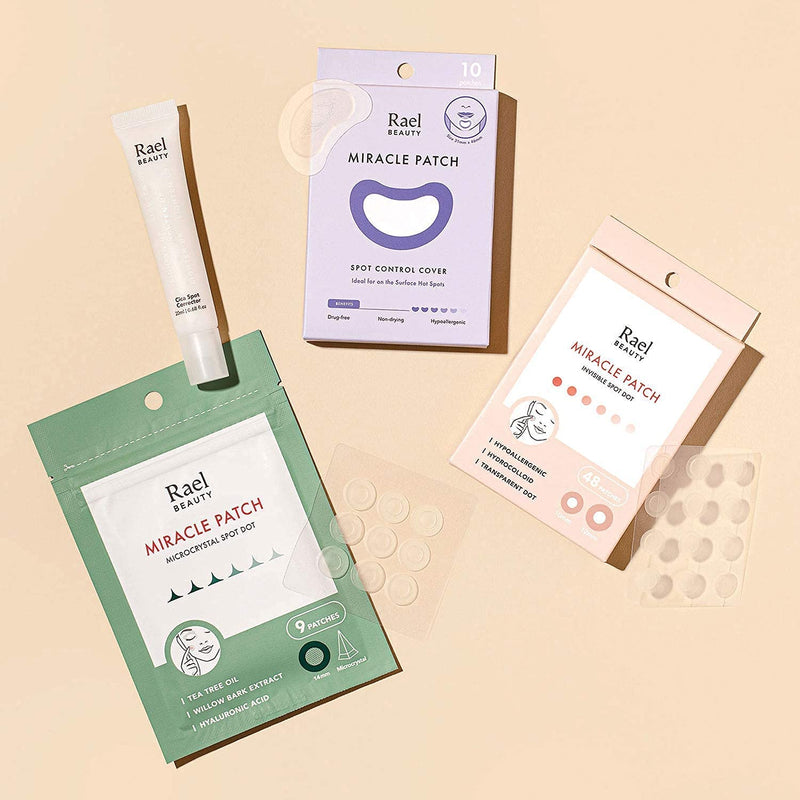 Rael Acne Pimple Healing Patch - Absorbing Cover, Invisible, Blemish Spot, Hydrocolloid, Skin Treatment, Facial Stickers, Two Sizes 10mm & 12mm (96 Count)