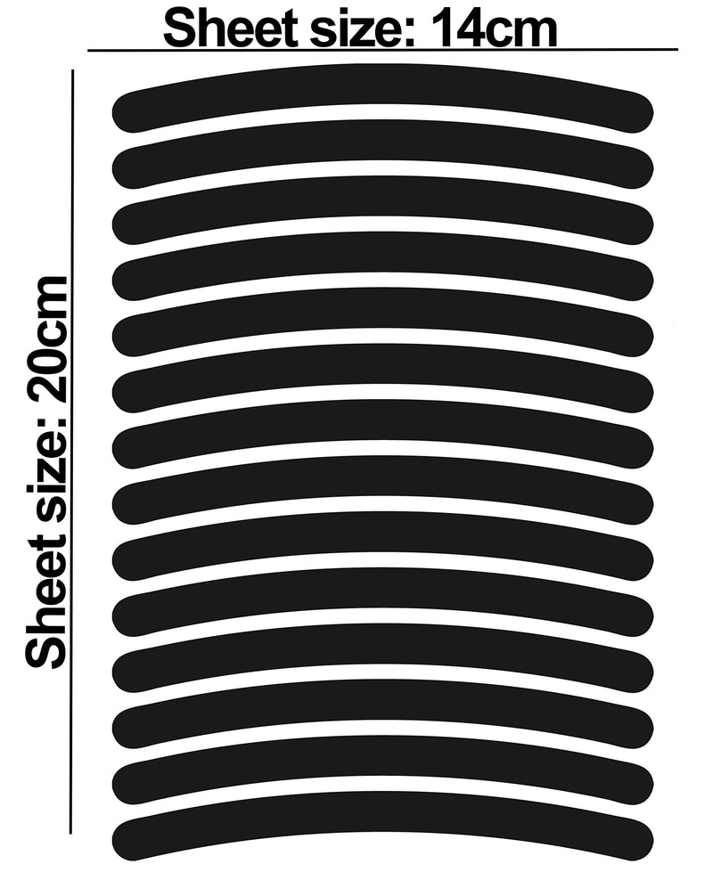 14pcs High Visibility Warning Reflective Stripes Rim Stickers Bike Bicycle Kit Decals Black Reflector Highly Night Safety Sign Visibility Universal Self - Adhesive D 54