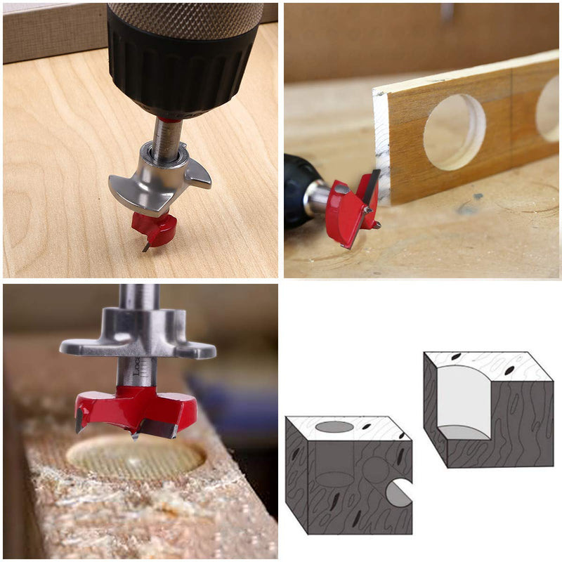 Flintronic Forstner bit, Ø35mm Forstner drill wood drill with round shank, dowel drill wood drill with depth stop, professional Forstner drill, pot drill art drill for wood, woodworking ø35mm