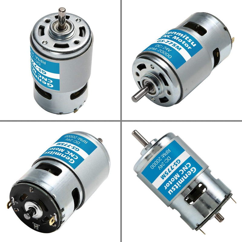 Genmitsu GS-775M Micro DC 24V 20000RPM 775 Motor, Double Ball Bearing, High Power, Noise Suppression, DC Motor Driver for Electrical Tools DIY