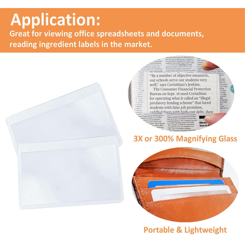MagDepo Full Page Magnifying Sheet 4.75" x 7" Set -Bonus 2 Bookmark Magnifier with Ruler & 2 Card Magnifier for Reading Books, Magazine, Newspaper & People with Low Vision
