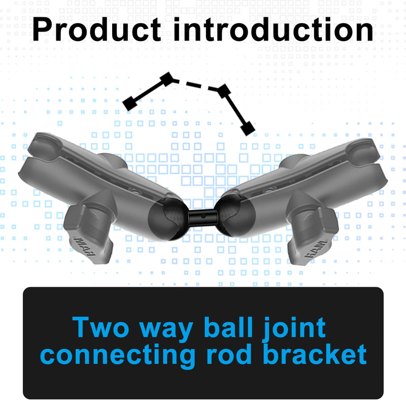 Aluminum Alloy 1'' Ball to 1'' Ball Mount Adapter Compatible with RAM Mounts, B Size Double Socket Arm 25MM-25MM 1" Ball Mount Adapter