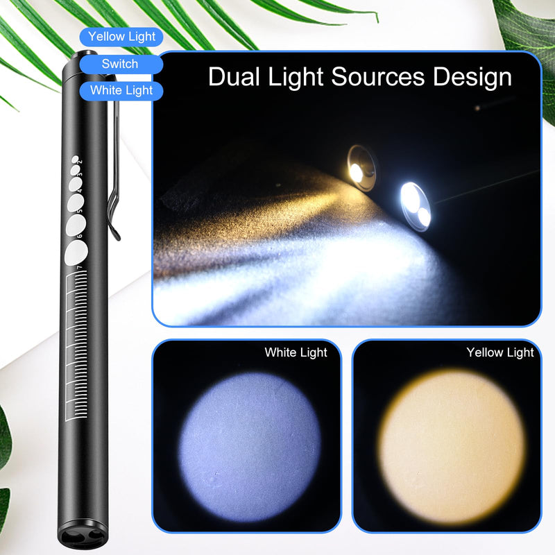 Vegena pupil light medicine pack of 3, diagnostic light pupil light emergency service nurse accessories with pupil measuring device ruler, LED pen lamp for nurses doctors