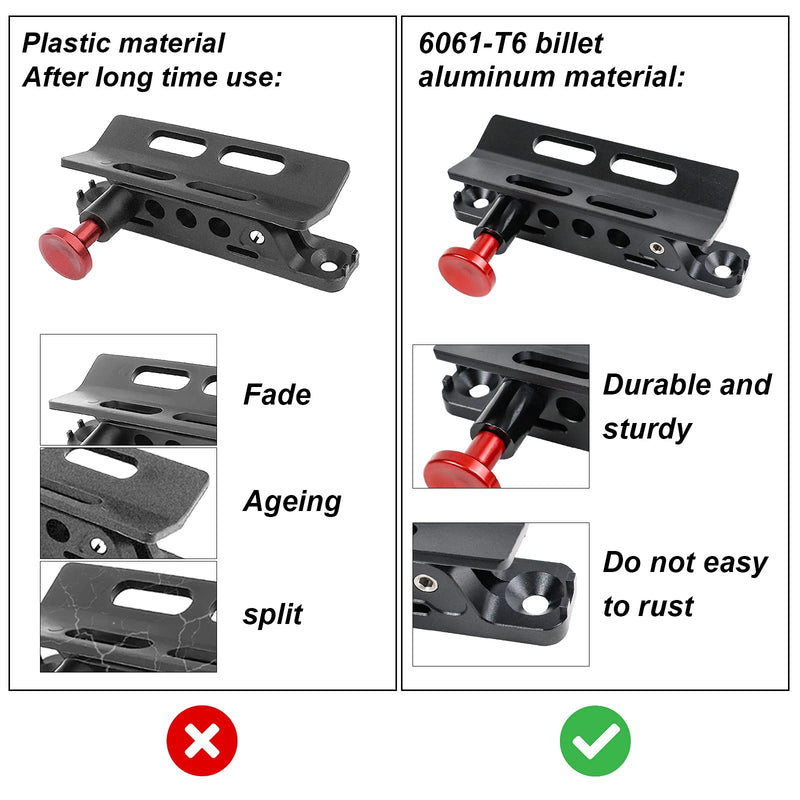Quick Release Adjustable Aluminum Fire Extinguisher Holder Mount Bracket Compatible with for Jeep Wrangler UTV Polaris RZR Ranger Camper Van with Pillar Black
