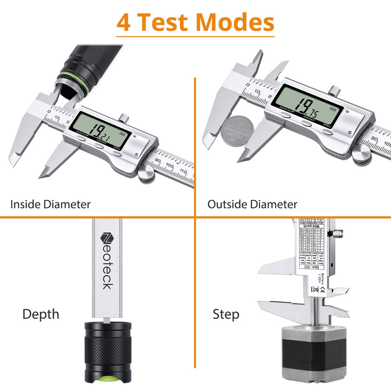 Neoteck 8 inch Digital Caliper, Stainless Electronic Calipers Measuring Tool, Fractions/inch/Millimeter Conversion - [Upgrade]