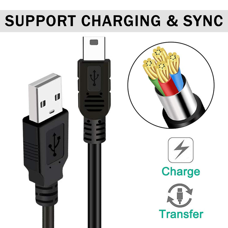 SaiTech IT 3 Pack USB 2.0 A to Mini 5 pin B Cable for External HDDS/Camera/Card Readers/MP3 Player/PS3 Controller/GPS Receiver-Black -35cm(1 feet)