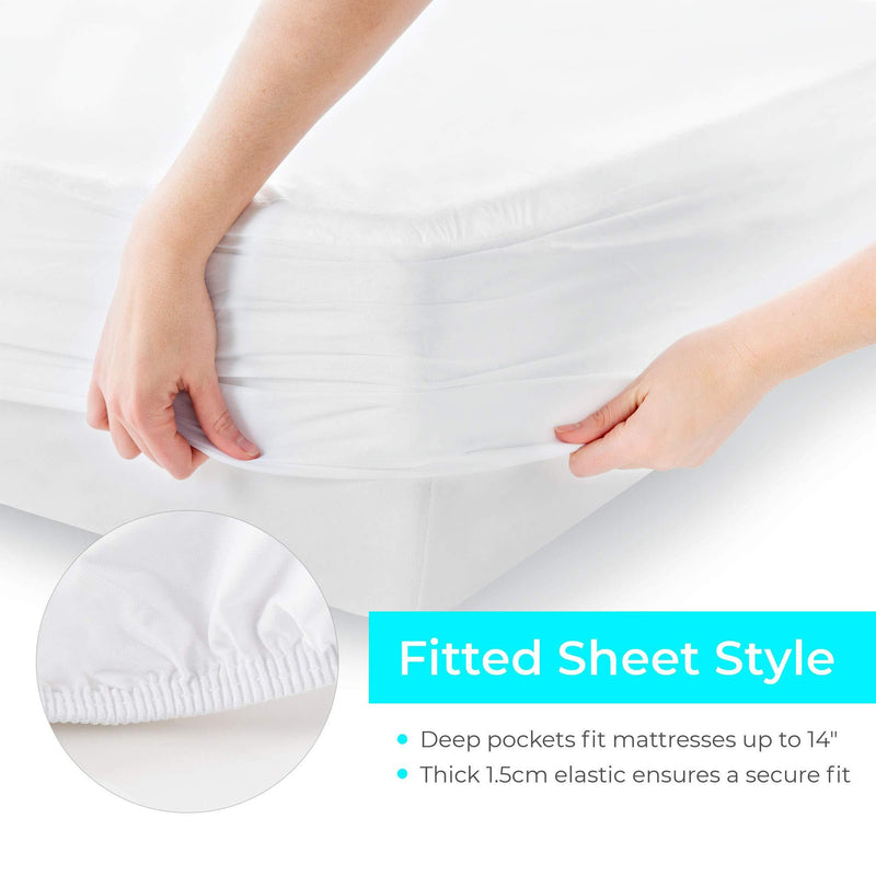 Linenspa Cover Protector-Waterproof-Hypoallergenic-Vinyl Free, Twin, Smooth 5-Sided