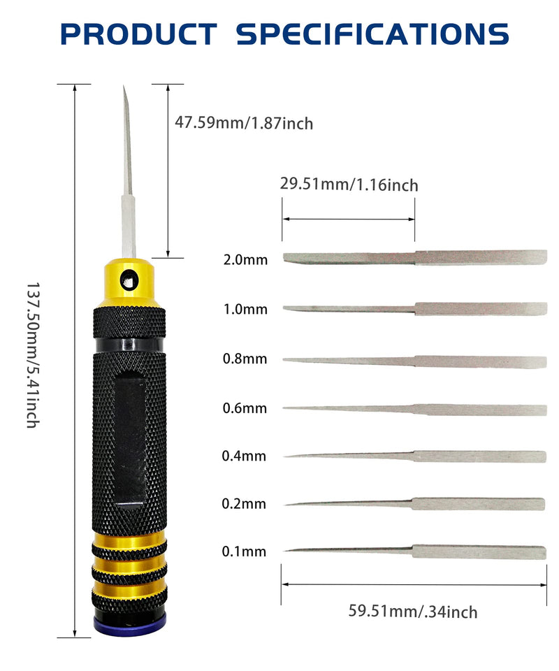HOPLEX Model Chisel with 0.1/0.2/ 0.4/ 0.6/ 0.8/ 1.0/2.0mm Blade Gundam Resin Carved Scribe line Modeling Scriber