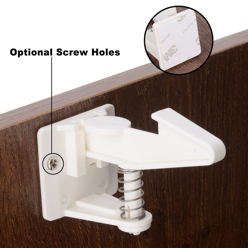20 Pack Cabinet Locks Child Safety Latches - Vmaisi Baby Proofing Cabinets Drawers Lock - Upgraded Stronger Adhesive Easy Installation - No Drilling