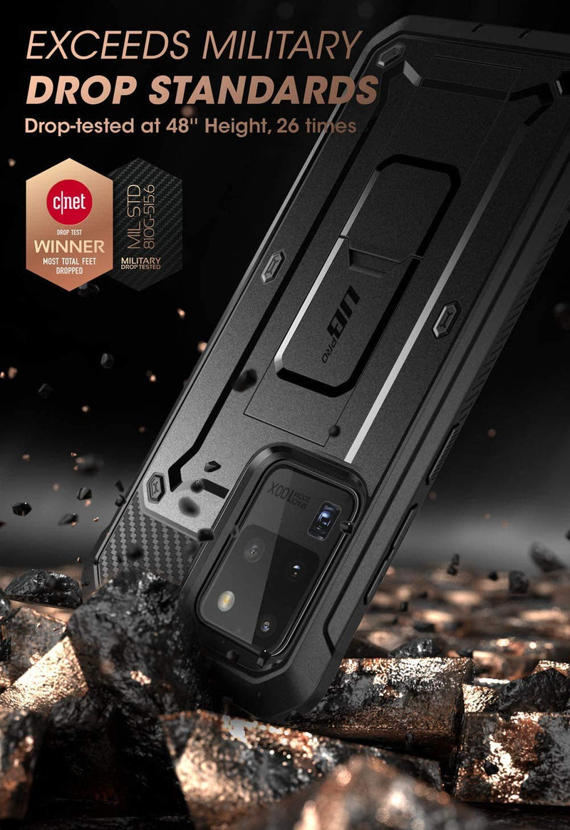 SUPCASE UB Pro Series Designed for Samsung Galaxy S20 Ultra / S20 Ultra 5G Case (2020 Release), Full-Body Dual Layer Rugged Holster & Kickstand Case Without Built-in Screen Protector (Black) Black
