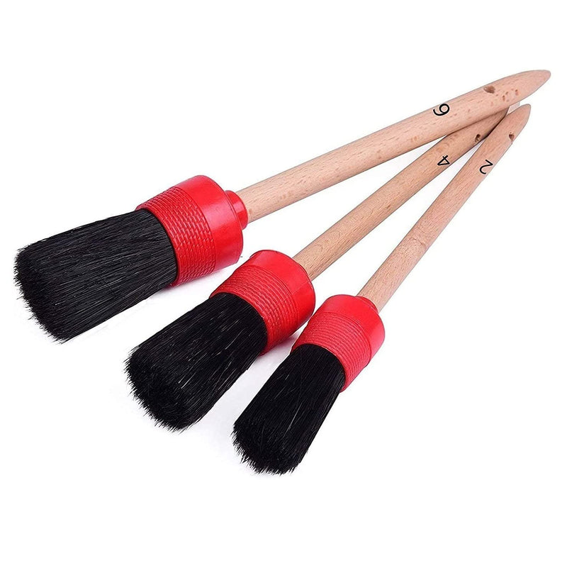 Nurkul 11 Pieces Auto Detailing Brush Set for Cleaning Wheels, Interior, Exterior, Leather, Including 6 pcs Premium Detail Brush (Black), 3 pcs Wire Brush and 2 pcs Automotive Air Conditioner Brush