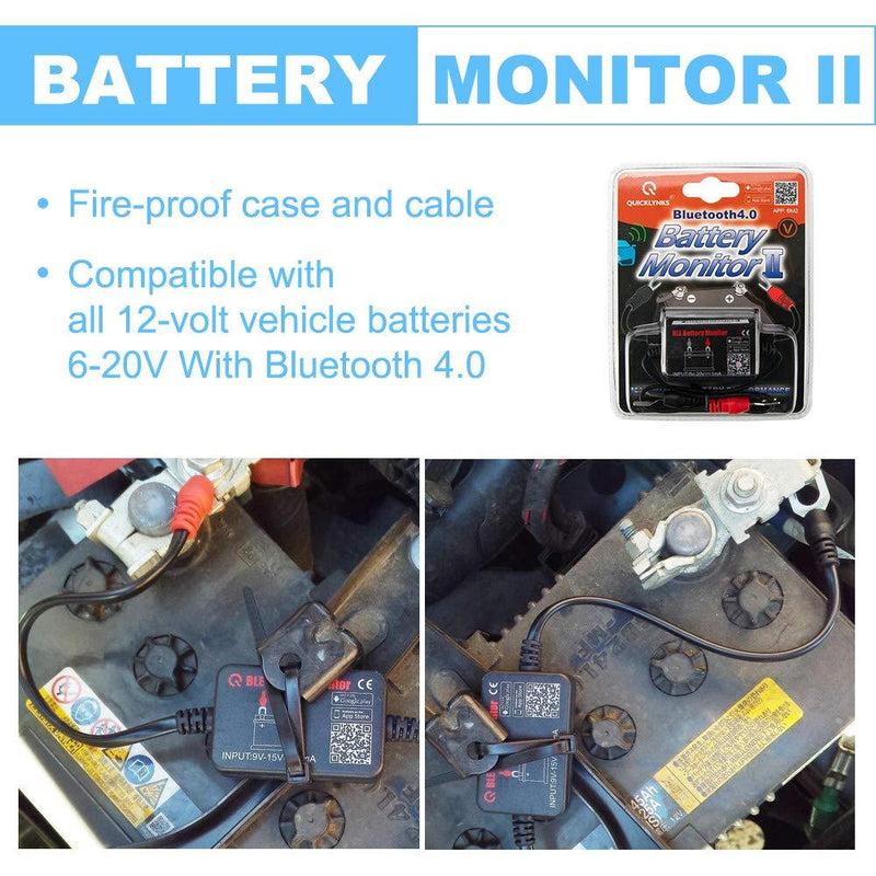 Battery Monitor BM2 BM3 Bluetooth 4.0 Wireless Battery Tester 12V Automotive Battery Load Tester,Automotive Charging and Cranking System Monitor Digital Battery Analyzer for Android & IOS Bluetooth Battery Monitor