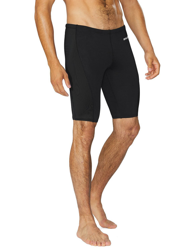 BALEAF Men's Swim Jammers Athletic Training Swimsuit Durable Team Swimwear Lap Swimming Racing Competition Black Small