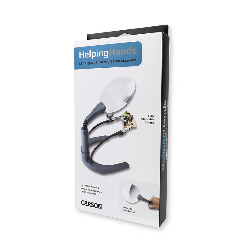 Carson HelpingHands 2x LED Magnifier Stand and Hands-Free Magnifier Station with Fully Adjustable Clamps (GN-88)