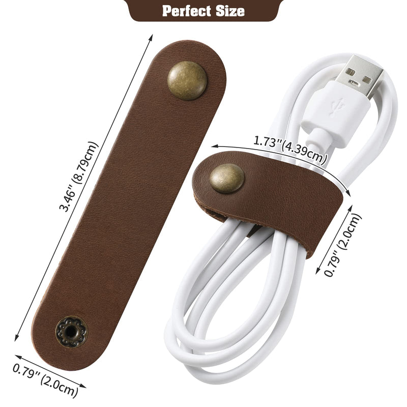 Jack&Chris Cable Organizer, Cable Keeper, Cable Organizer USB Holder, Cable Management, Cable Tie, Earbud Case, Wrap Headset, Headset Wrapper, Phone Headset Clip Tie, JC02-Brown-12 Brown-12