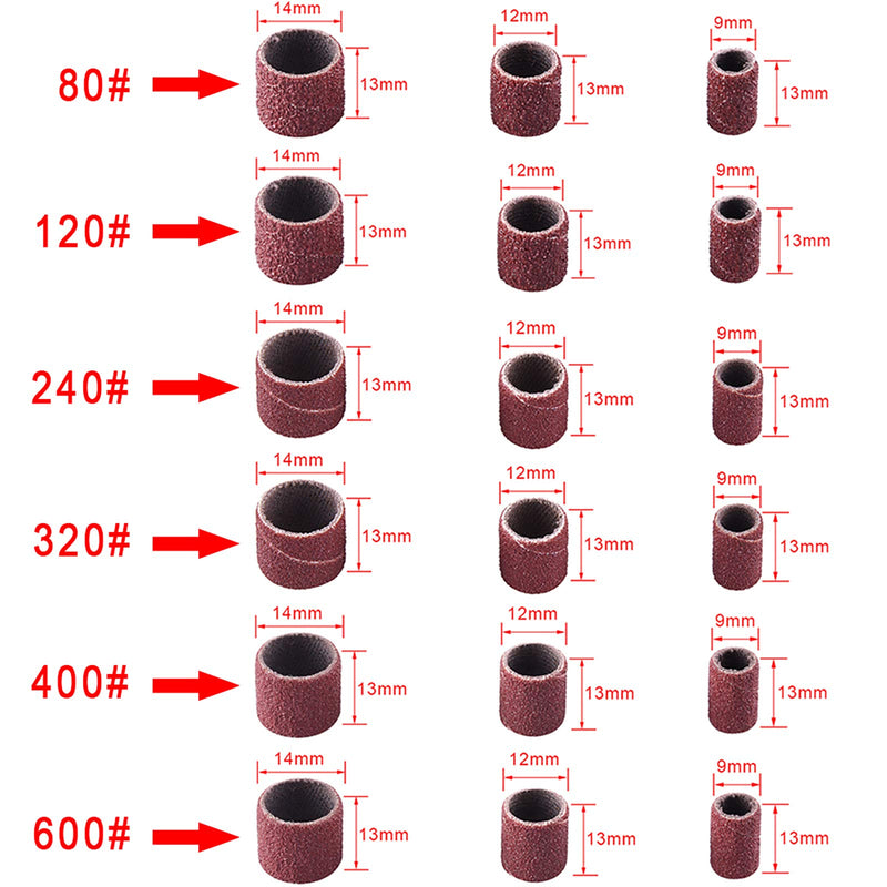 SIQUK 384 piece sanding sleeve set including 360 pieces sanding bands and 24 pieces sanding roller for Dremel rotary tool