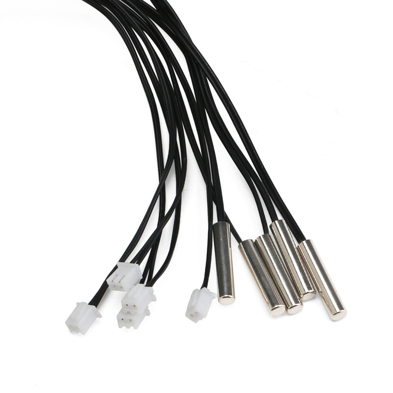 10K Temperature Sensor Probe, DROK 5pcs 1 Meter Waterproof Temp Sensor Probe, Stainless Steel 3950 NTC Temp Sensor Probe, Digital Temperature Transmitter Extension Cable