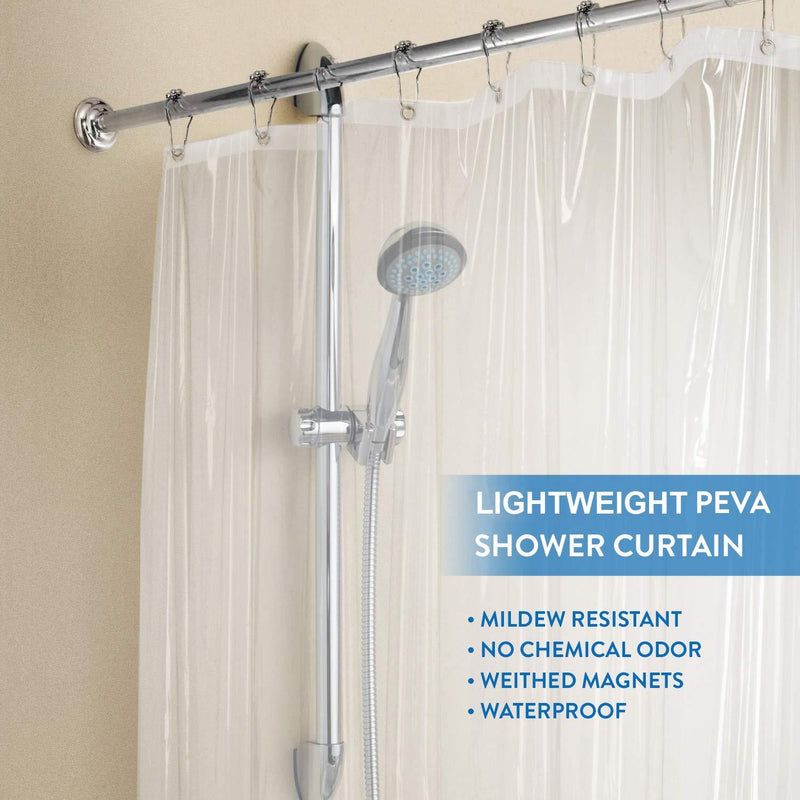 downluxe Clear Shower Curtain Liner 72x72 - PEVA 4 Gauge Light Weight,Waterproof,Odorless with Rust-Resistant Grommets Holes Clear 4g 1