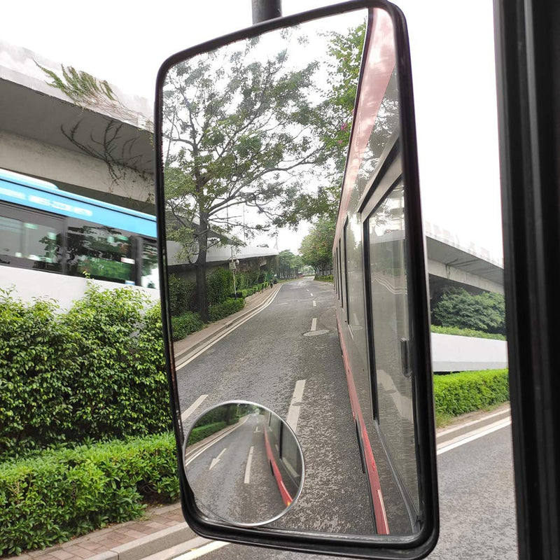 ESreake 2PCS Non-adjustable Large Stick-on Convex Blind Spot Mirror,3.75" HD Glass Big Round Convex Rear View Mirror,Strong Adhesive Mirror for Car, Van, SUV and Trucks (3-3/4"(95mm), Frameless) 3-3/4"(95mm)