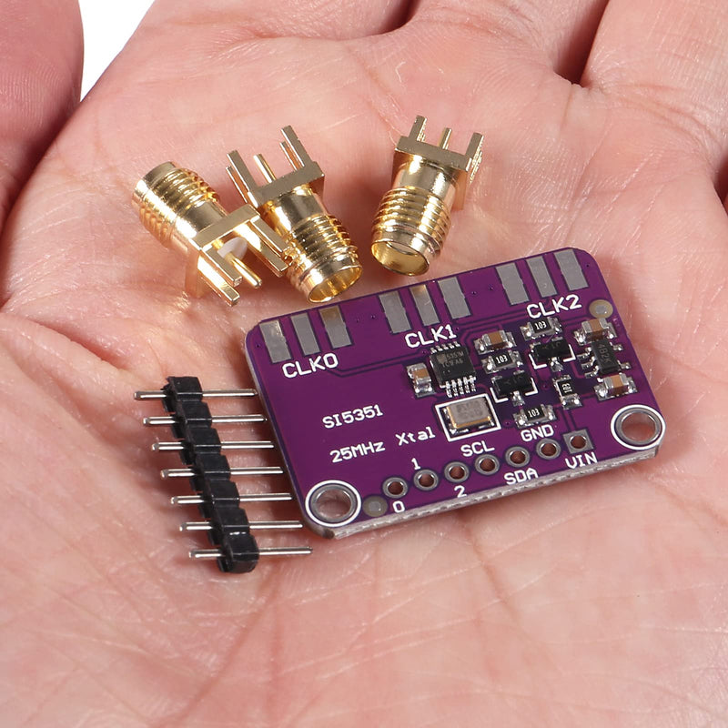 AITIAO 2Pcs Si5351 I2C IIC High Frequency Signal Generator DC 3V-5V CJMCU-5351 Si5351A Clock Generator Breakout Board 8KHz to 160MHz Square Wave Frequency Generator with Dupont Cables for Arduino