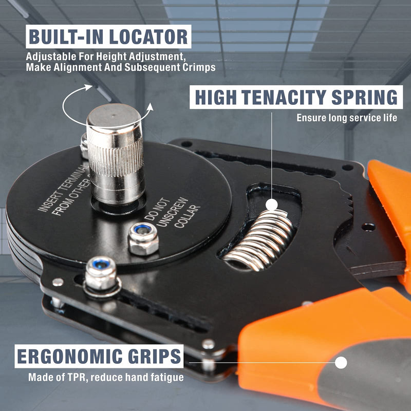 IWISS Closed Barrel Crimper 4 Way Indent,8 Impression Type for Deutsch Solid Contacts gage 12 (IWD-12) IWD-12(gage 12)