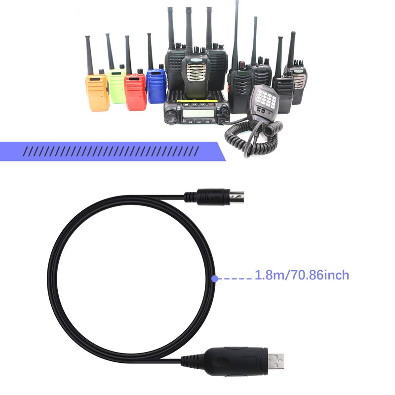 Micro Traders Compatible with FT 857 857D FT100 817 817D VX 1700 Radio Walkie Talkie 1.8M USB to 8 Pins CT-62 CAT Programming Cable and CD