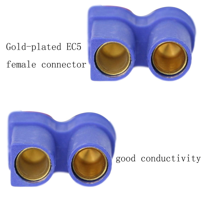 EC5 Female Banana Connector with 10awg Silicone Wire 18cm (Pack of 2)