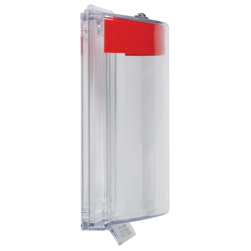 Safety Technology International, Inc. STI-13010FR Universal Stopper®, Flush Mount and Fire label, Indoor/Outdoor Protective Polycarbonate Cover for Pull Stations or Call Points Red